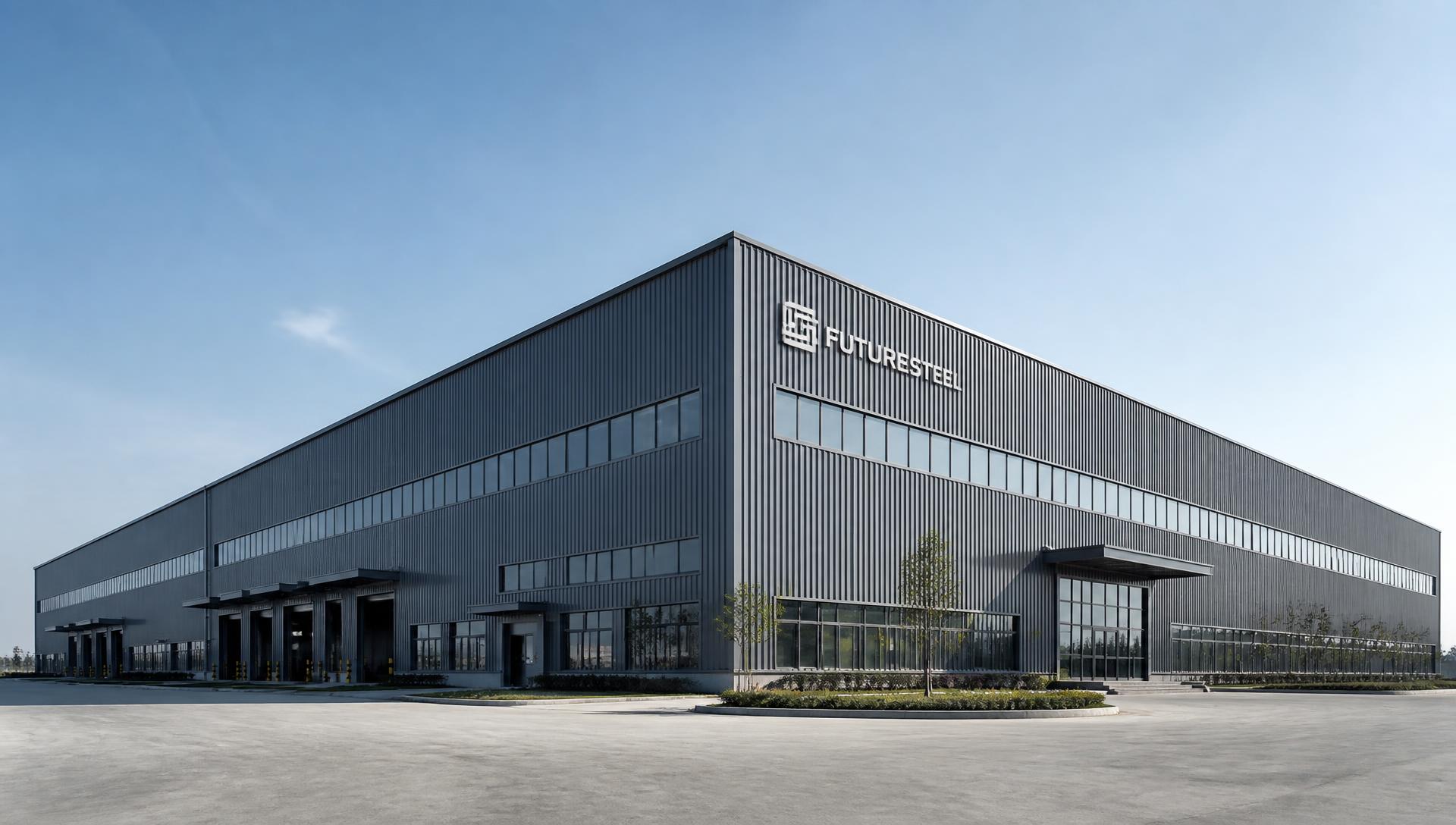 Industrial steel building supported by the NEE engineering network
